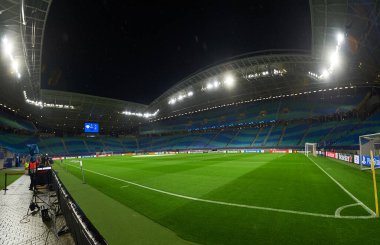 Leipzig, Almanya - 20 Mart 2020: Leipzig Arena Tottenham maçından önce