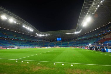 Leipzig, Almanya - 20 Mart 2020: Leipzig Arena Tottenham maçından önce