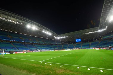 Leipzig, Almanya - 20 Mart 2020: Leipzig Arena Tottenham maçından önce