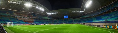 Leipzig, Almanya - 20 Mart 2020: Leipzig Arena Tottenham maçından önce