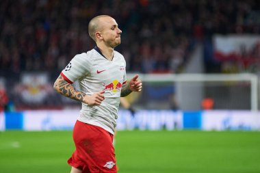 Leipzig, Almanya - 20 Mart 2020: Leipzig-Tottenham maçında Angelino Leipzig Arena maçından önce 
