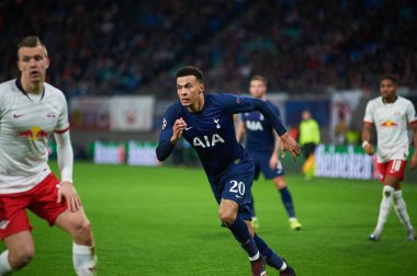 Leipzig, Almanya - 20 Mart 2020: Leipzig-Tottenham maçında Dele Bamidele Jermaine Alli 