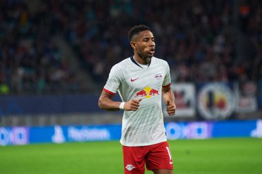 Leipzig, Almanya - 10 Mart 2020: Leipzig-Tottenham maçında Christopher Nkunku