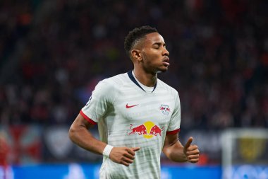 Leipzig, Almanya - 10 Mart 2020: Leipzig-Tottenham maçında Christopher Nkunku