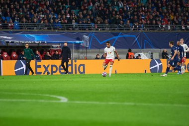 Leipzig, Almanya - 10 Mart 2020: Leipzig-Tottenham maçında Christopher Nkunku