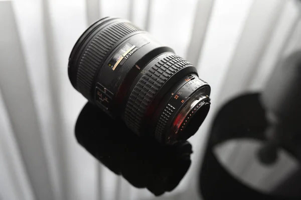 Old camera lens. Wide lens. Photo theme