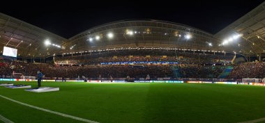 Leipzig, Almanya - 20 Mart 2020: Leipzig Arena ve Tottenham maçı