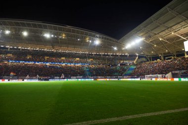 Leipzig, Almanya - 20 Mart 2020: Leipzig Arena ve Tottenham maçı
