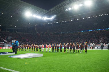 Leipzig, Almanya - 20 Mart 2020: Leipzig Arena ve Tottenham maçı