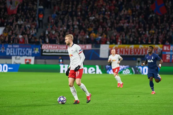 Leipzig Alemanha Março 2020 Konrad Laimer Leipzig Durante Partida Leipzig — Fotografia de Stock