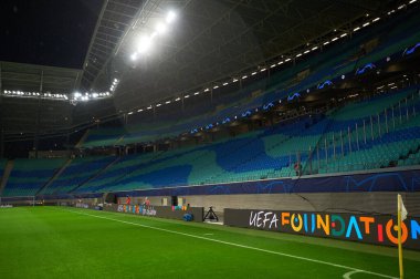 Leipzig, Almanya - 20 Mart 2020: Leipzig Arena UEFA Şampiyonlar Ligi - Tottenham maçı sırasında