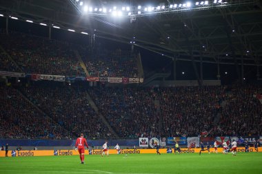 Leipzig, Almanya - 20 Mart 2020: Leipzig Arena UEFA Şampiyonlar Ligi - Tottenham maçı sırasında