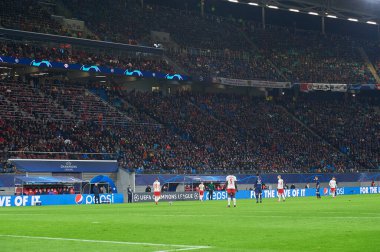 Leipzig, Almanya - 20 Mart 2020: Leipzig Arena UEFA Şampiyonlar Ligi - Tottenham maçı sırasında