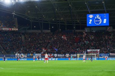 Leipzig, Almanya - 20 Mart 2020: Leipzig Arena UEFA Şampiyonlar Ligi - Tottenham maçı sırasında
