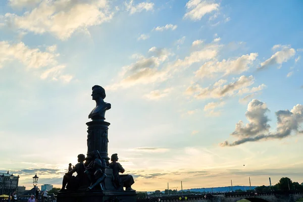 Dresden Alemanha Junho 2016 Ernst Rietschel Denkmal Pôr Sol — Fotografia de Stock