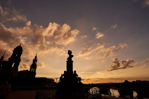 Dresden Németország 2016 Június Ernst Rietschel Denkmal Naplementekor — Stock Fotó