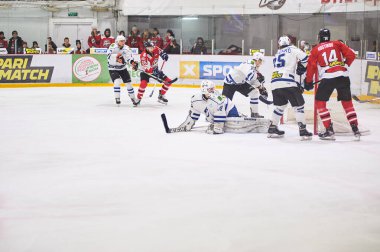 Druzkovka, Ukrayna - 11 Ocak 2020: Donbass, Dinamo Harkiv 'e karşı Ukrayna Hokey Ligi