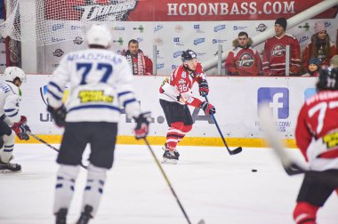 Druzkovka, Ukrayna - 11 Ocak 2020: Donbass, Dinamo Harkiv 'e karşı Ukrayna Hokey Ligi