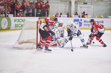 Druzkovka, Ukrayna - 11 Ocak 2020: Donbass, Dinamo Harkiv 'e karşı Ukrayna Hokey Ligi