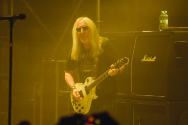 Kharkiv, Ukrayna - 27 Nisan 2017: Uriah Heep 'ten Mick Box