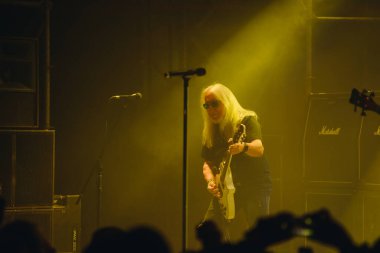 Kharkiv, Ukrayna - 27 Nisan 2017: Uriah Heep 'ten Mick Box