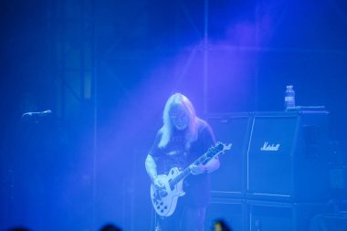 Kharkiv, Ukrayna - 27 Nisan 2017: Uriah Heep 'ten Mick Box