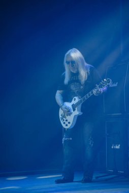 Kharkiv, Ukrayna - 27 Nisan 2017: Uriah Heep 'ten Mick Box