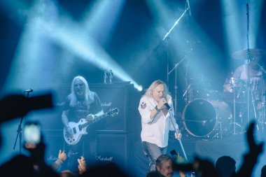 Kharkiv, Ukrayna - 27 Nisan 2017: Uriah Heep 'ten Bernie Shaw