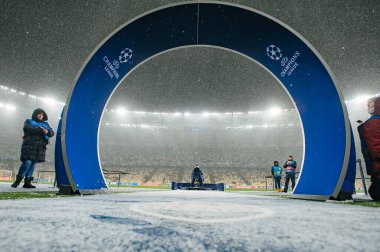 Kyiv, Ukrayna - 12 Aralık 2018: Shakhtar Donetsk ile Olympique Lyon arasındaki UEFA Şampiyonlar Ligi maçı