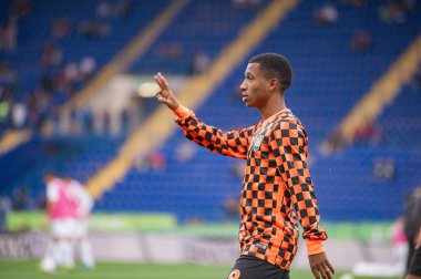 Kharkiv, Ukrayna - 14 Eylül 2019 Ukrayna Prömiyer Ligi maçında Marcos Antonio