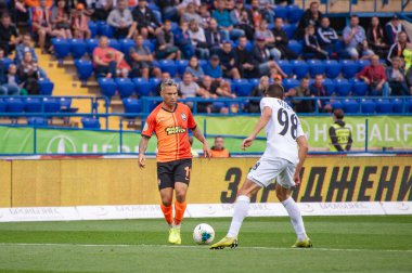 Kharkiv, Ukrayna - 14 Eylül 2019: Marlos Ukrayna Prömiyer Ligi Shakhtar-Zorya maçı sırasında