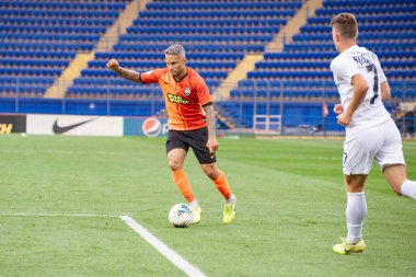 Kharkiv, Ukrayna - 14 Eylül 2019: Marlos Ukrayna Prömiyer Ligi Shakhtar-Zorya maçı sırasında