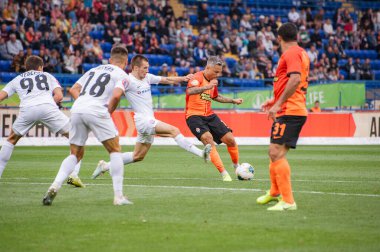 Kharkiv, Ukrayna - 14 Eylül 2019: Marlos Ukrayna Prömiyer Ligi Shakhtar-Zorya maçı sırasında