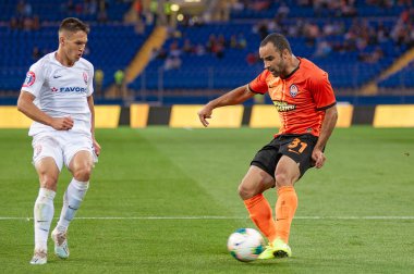 Kharkiv, Ukrayna - 14 Eylül 2019: Ukrayna Prömiyer Ligi Shakhtar-Zorya maçı sırasında