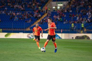 Kharkiv, Ukrayna - 14 Eylül 2019: Yevhen Konoplyanka Ukrayna Premier Ligi Shakhtar Donetsk - Zorya Luhansk maçında
