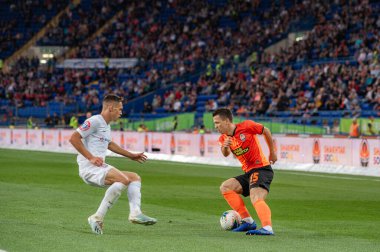 Harkiv, Ukrayna - 14 Eylül 2019: Ukrayna Prömiyer Ligi maçında Konoplyanka bile Zorya 'ya karşı