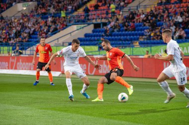 Kharkiv, Ukrayna - 14 Eylül 2019: Ukrayna Prömiyer Ligi Shakhtar-Zorya maçı sırasında