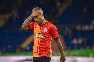 Kharkiv, Ukrayna - 14 Eylül 2019: Marlos Ukrayna Prömiyer Ligi Shakhtar-Zorya maçı sırasında