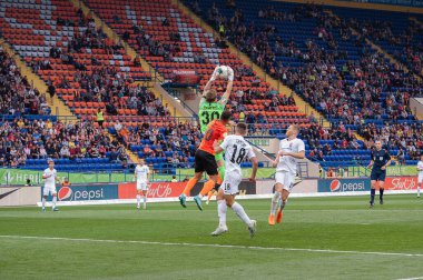 Kharkiv, Ukrayna - 14 Eylül 2019: Kaleci Shevchenko Mykyta. Ukrayna Premier Ligi. FC Shakhtar Donetsk-FC Zorya Luhansk