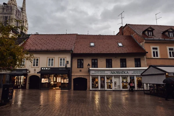 Zágráb Horvátország 2019 November Evening Street Zagreb Capital Croatia — Stock Fotó