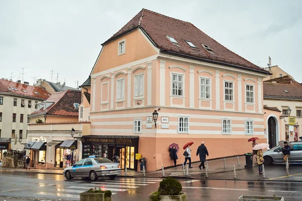 Zagreb Kroatien November 2019 Abendstraße Zagreb Der Hauptstadt Kroatiens — Stockfoto