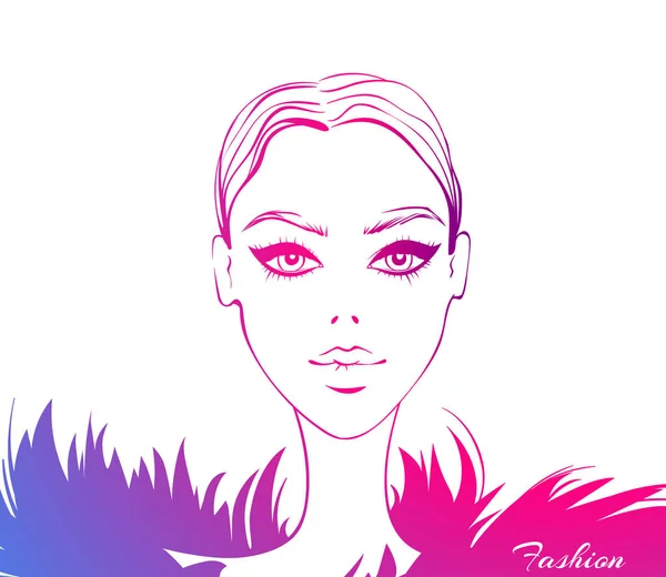 Vector fashion model. Beauty face. — Stock Vector