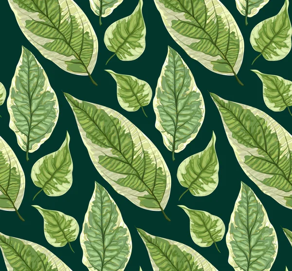 Vektor nahtlosen Hintergrund mit Blättern. realistisches Muster mit g — Stockvektor