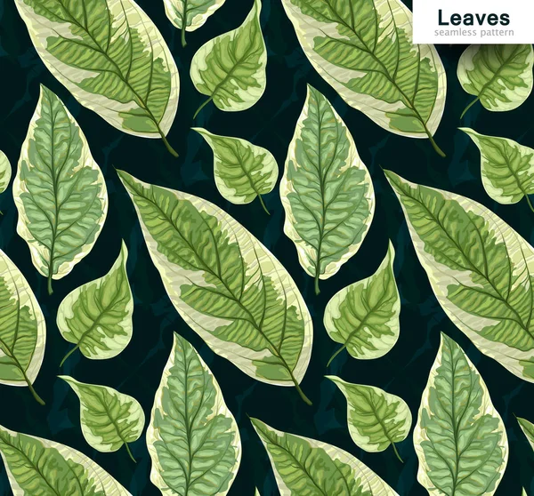Vektor nahtlosen Hintergrund mit Blättern. realistisches Muster mit g — Stockvektor
