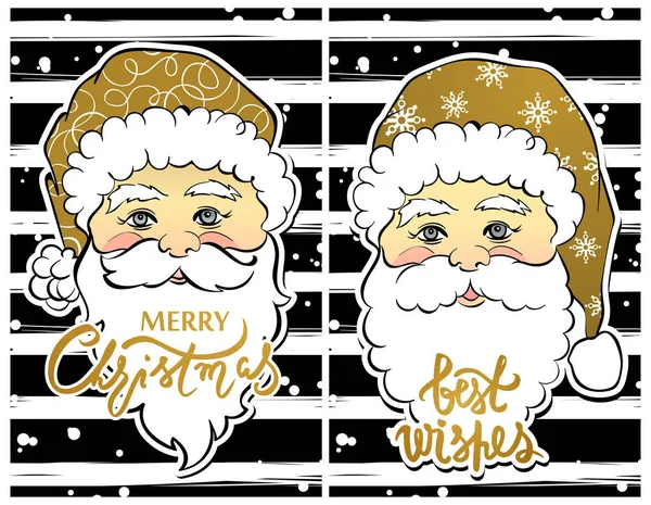 Letonyalı vektör çizim karikatür Noel Baba ile en iyi dilek — Stok Vektör