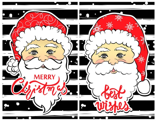 Letonyalı vektör çizim karikatür Noel Baba ile en iyi dilek — Stok Vektör