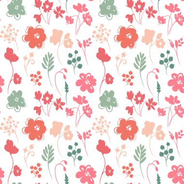 Vektör çiçeksiz desen.