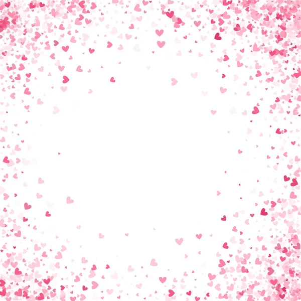 情人节快乐的概念。心媒粉红色五彩纸屑飞溅. — 图库矢量图片