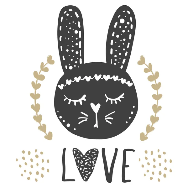 Bunny-vector. Doodle stripfiguur. — Stockvector