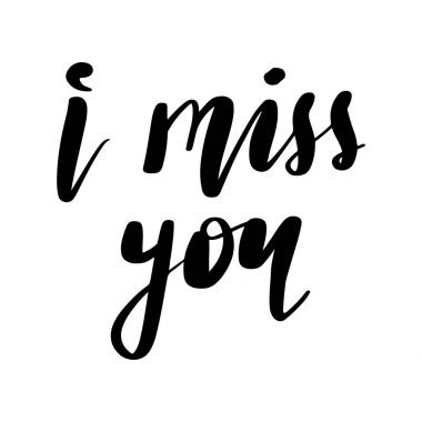 Özledim seni - ifade yazı vektör elle çizilmiş. Modern fırça ca